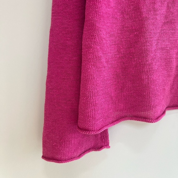 Eileen Fisher 100% Linen Knit Scoop Neck Sweater in Fuchsia Pink, size M - Picture 5 of 7